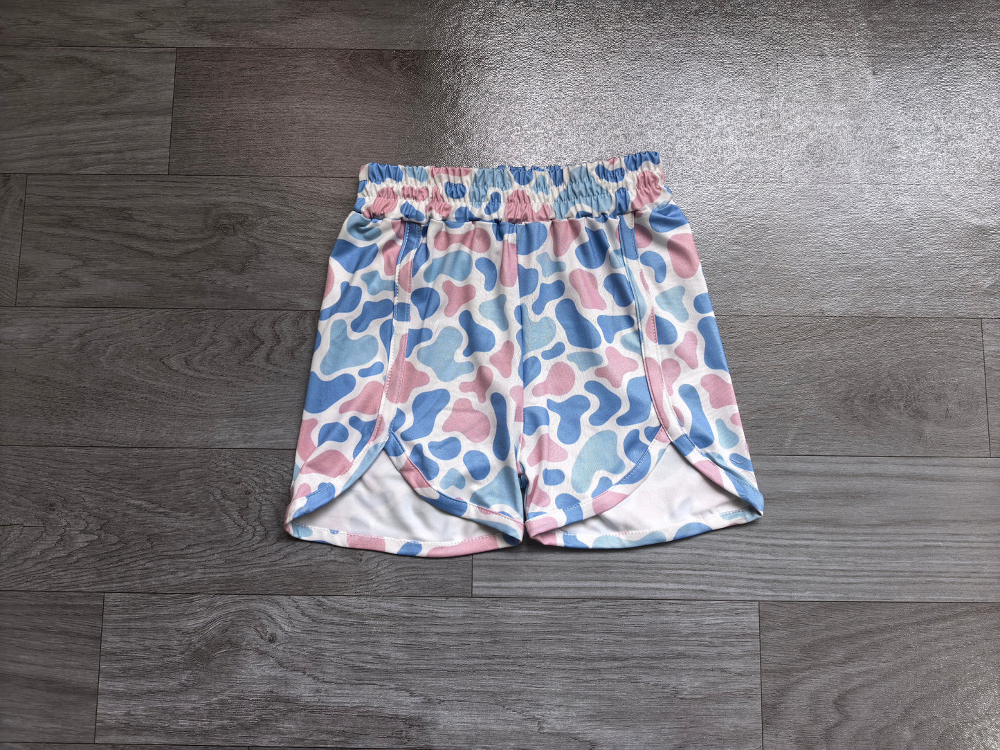 Baby Girls Blue Pink Camo Shorts Bottom