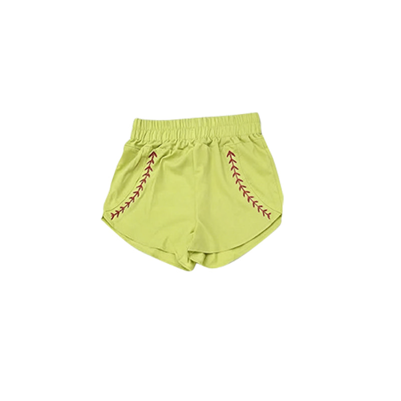 Baby Girls Green Baseball Yoga Active Team Sport Shorts Bottom Preorder