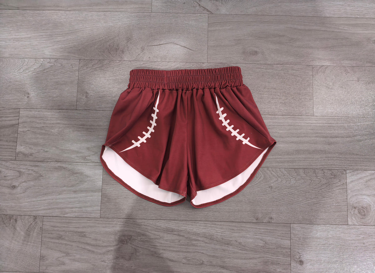 Baby Girls Maroon Baseball Yoga Active Team Sport Shorts Bottom