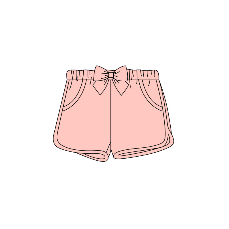 Baby Girls Pink Bow Top Pockets Shorts Bottom Preorder