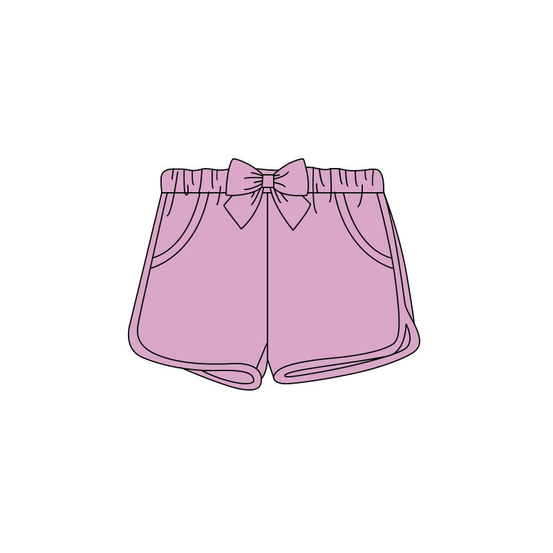 Baby Girls Lavender Bow Top Pockets Shorts Bottom Preorder