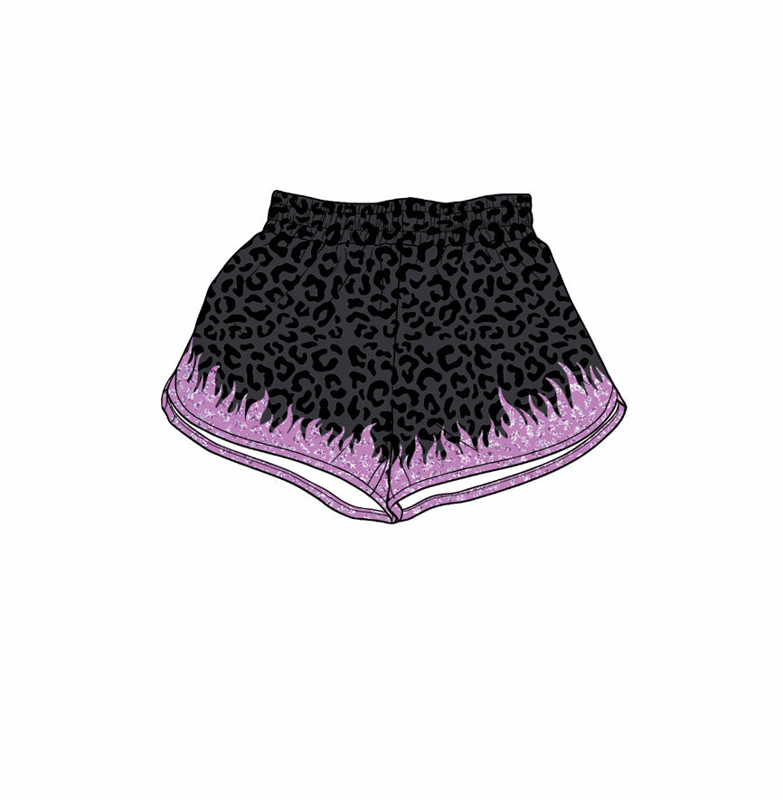 Baby Girls Black Leopard Yoga Active Shorts Bottom Preorder