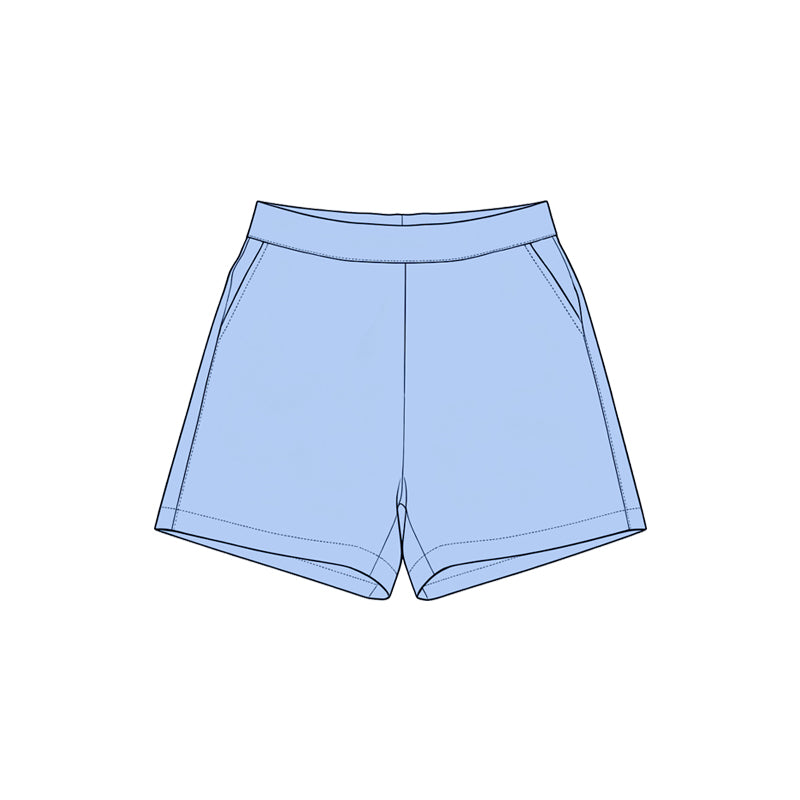 Preorder moq 5 Baby Girls Light Blue Yoga Active Pockets Short Bottoms