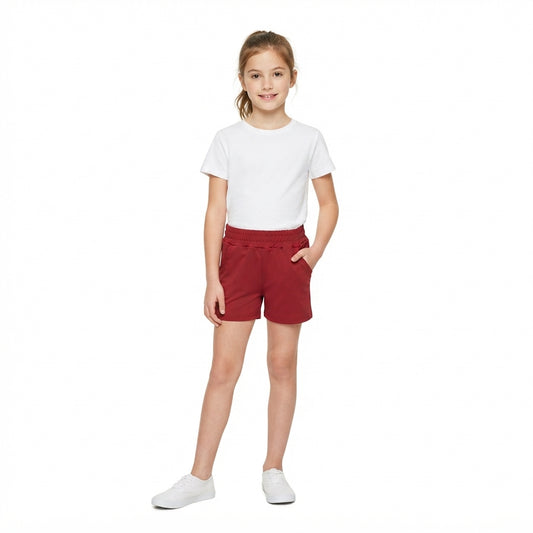 Baby Girls Maroon Yoga Active Pockets Short Bottoms