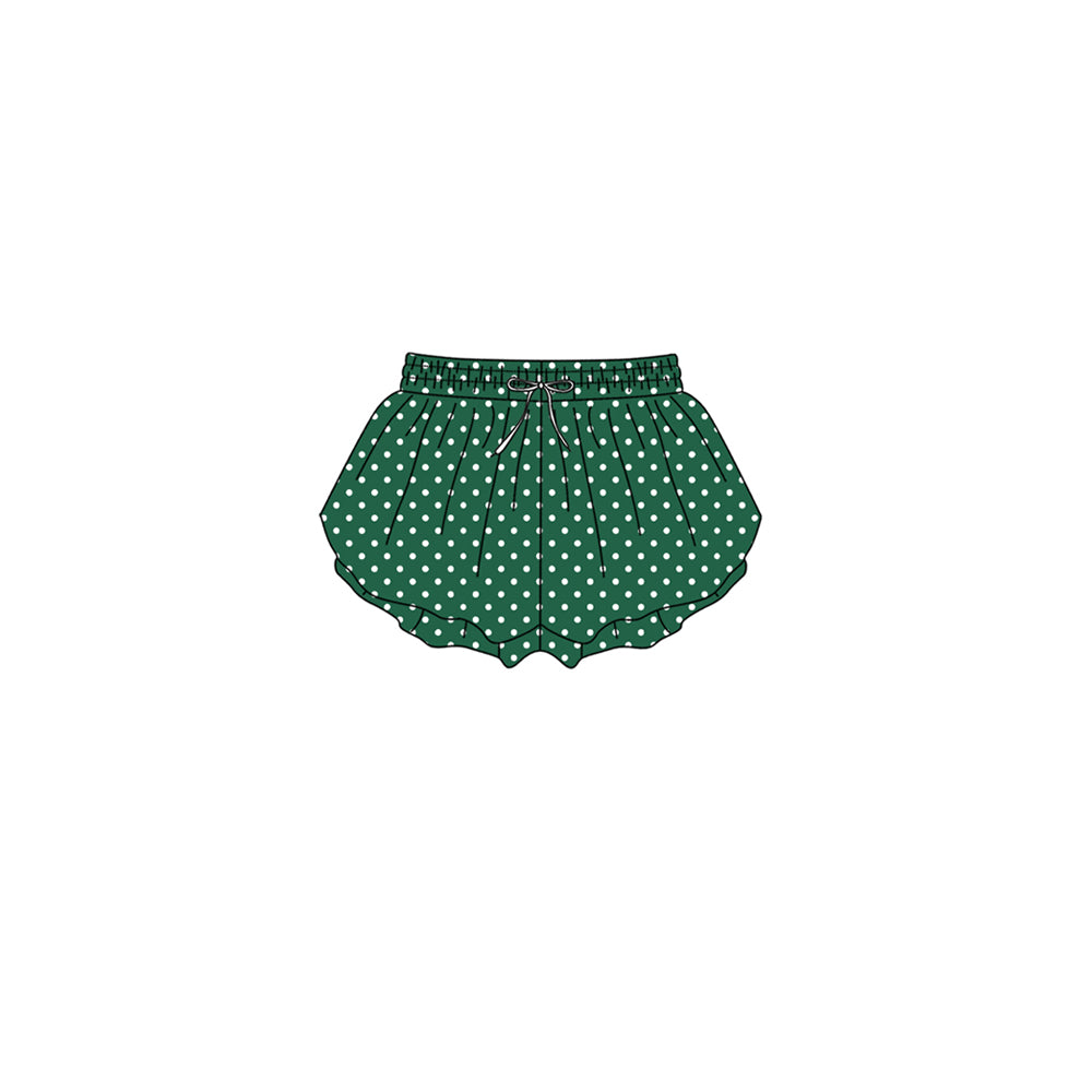 Preorder moq 5 Baby Girls Green Polka Dots Butterfly Yoga Active Shorts Bottom