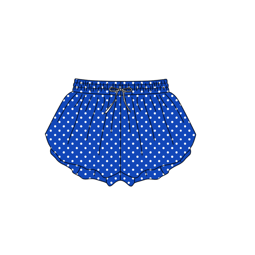 Preorder moq 5 Adult Women Blue Polka Dots Yoga Active Butterfly Shorts Bottom