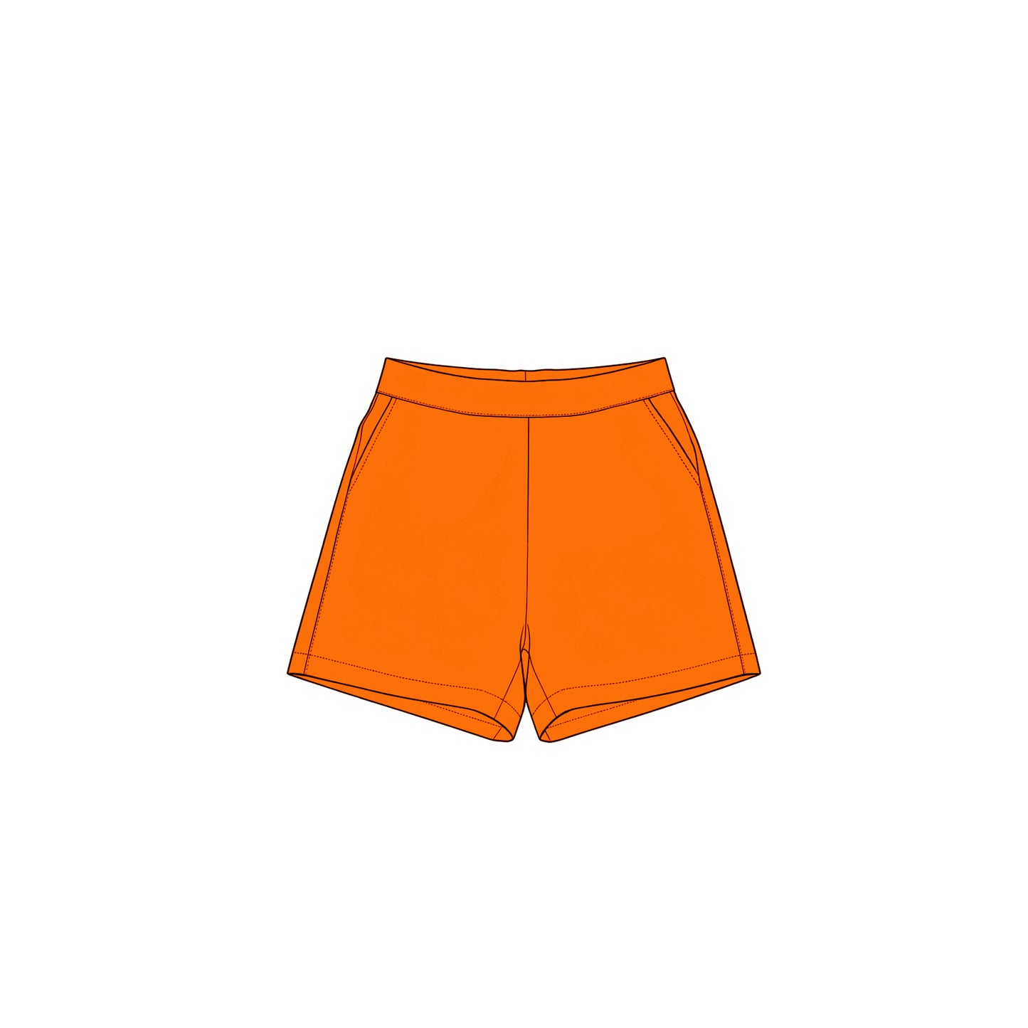 Preorder moq 5 Baby Girls Orange Pockets Yoga Active Shorts Bottom