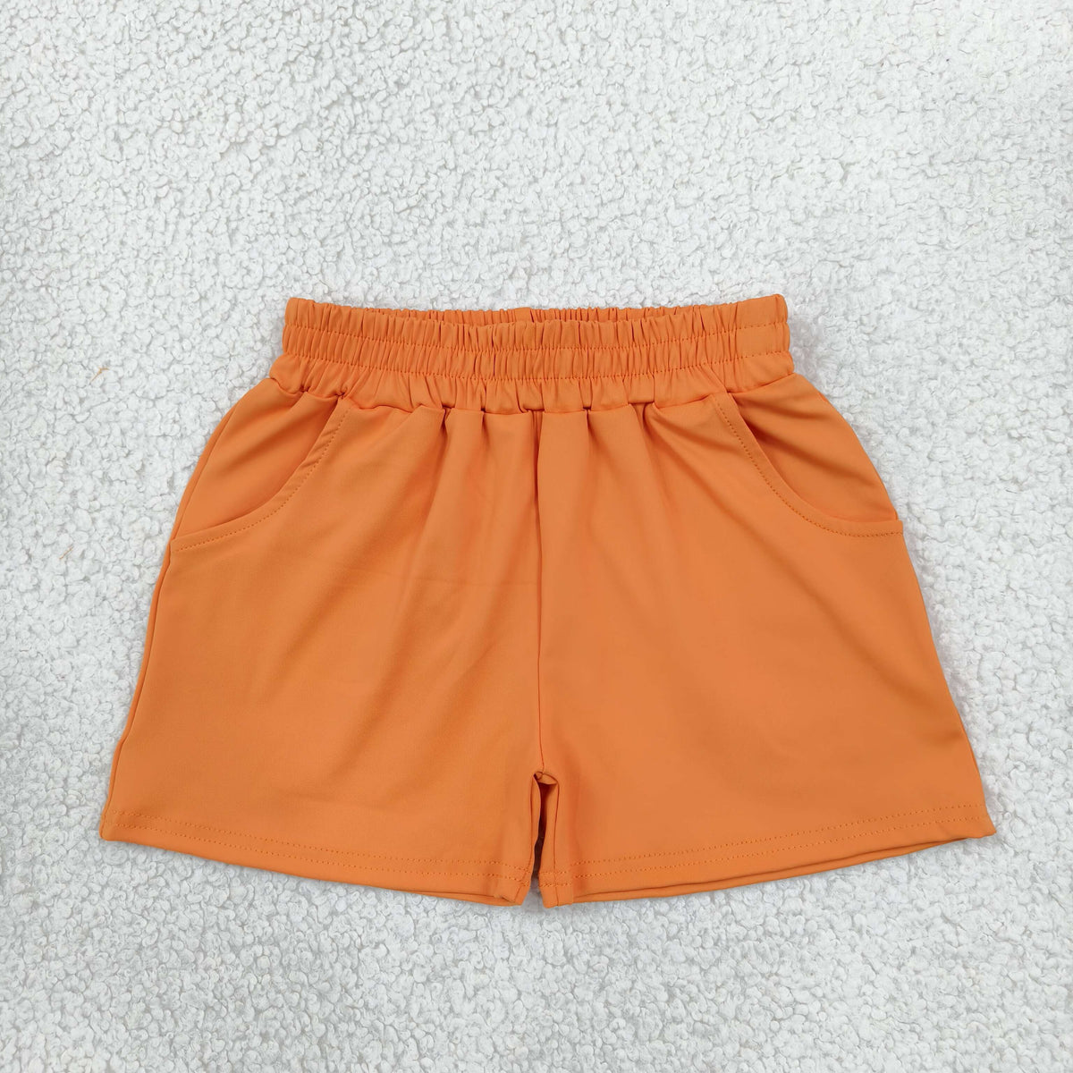 Baby Girls Orange Pockets Yoga Active Shorts Bottom