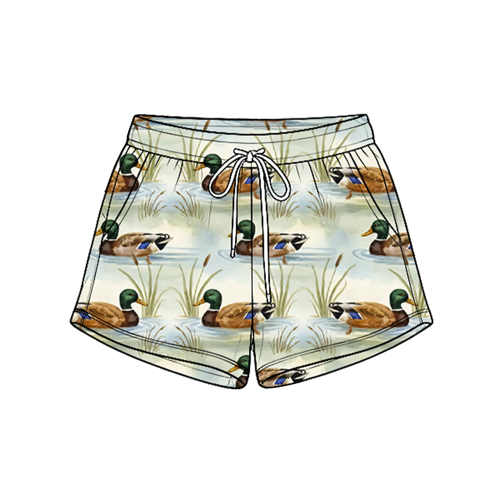 Preorder moq 5 Baby Boys Ducks Plaid Hunting Pockets Shorts Bottom