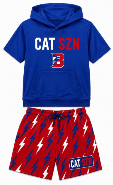 Preorder (moq 5) Baby Boys CAT SZN Hoodie Short Team Clothes Sets