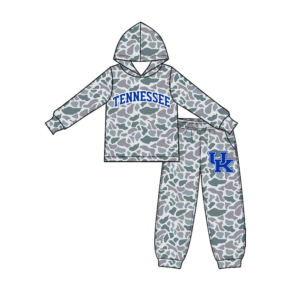 Preorder (moq 5)Baby Boys UK Kentucky Camouflage Pockets Hoodies Pants Team Clothes Sets