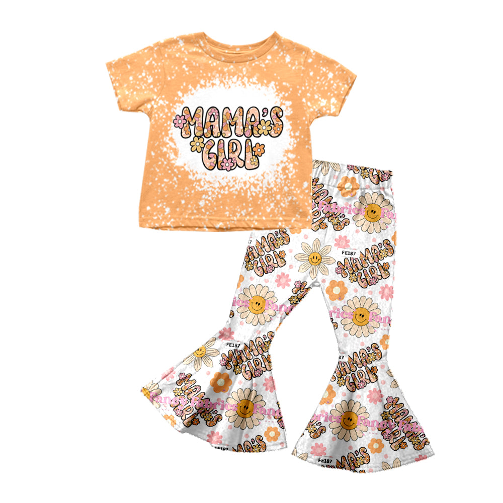 Baby Girls Mama's Girl Flowers Shirt Bell Pants Clothes Sets preorder(moq 5)