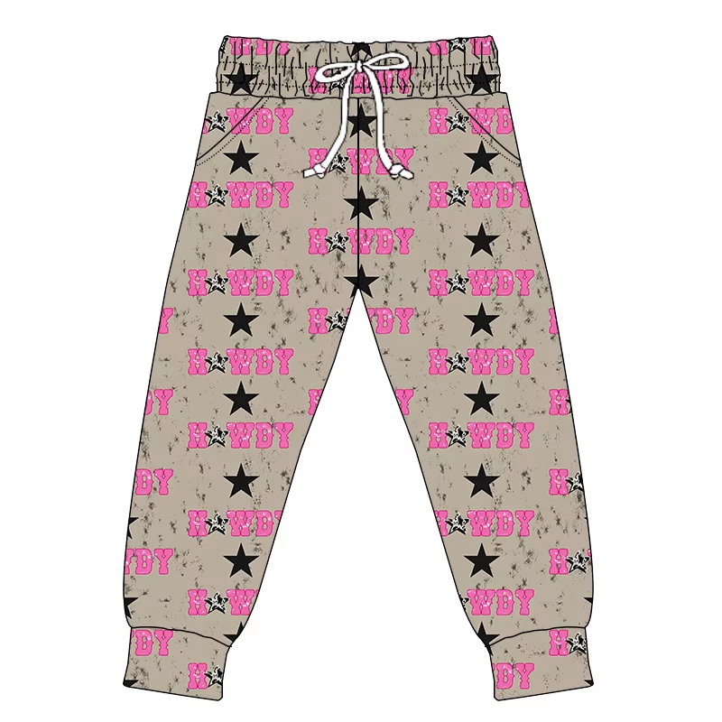 Preorder(moq 5) Adult Women Pockets Stars HOWDY Pants Jogger Bottoms