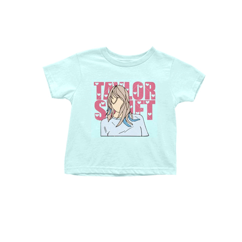 Baby Girls Blue Singer Short Sleeve Tee Shirts Tops Preorder(moq 5)