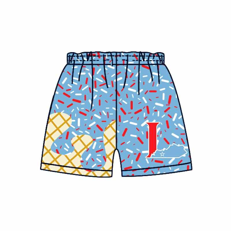 Preorder (moq 5)Baby Boys Drip Blue L Sprinkles Team Shorts Bottoms