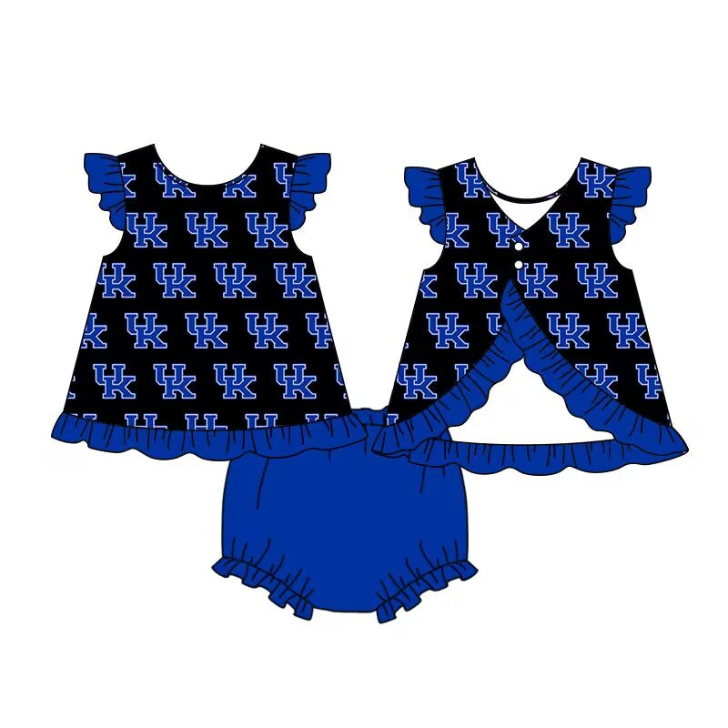 Baby Girls Black UK Team Tunic Top Bummie Sets preorder(moq 5)