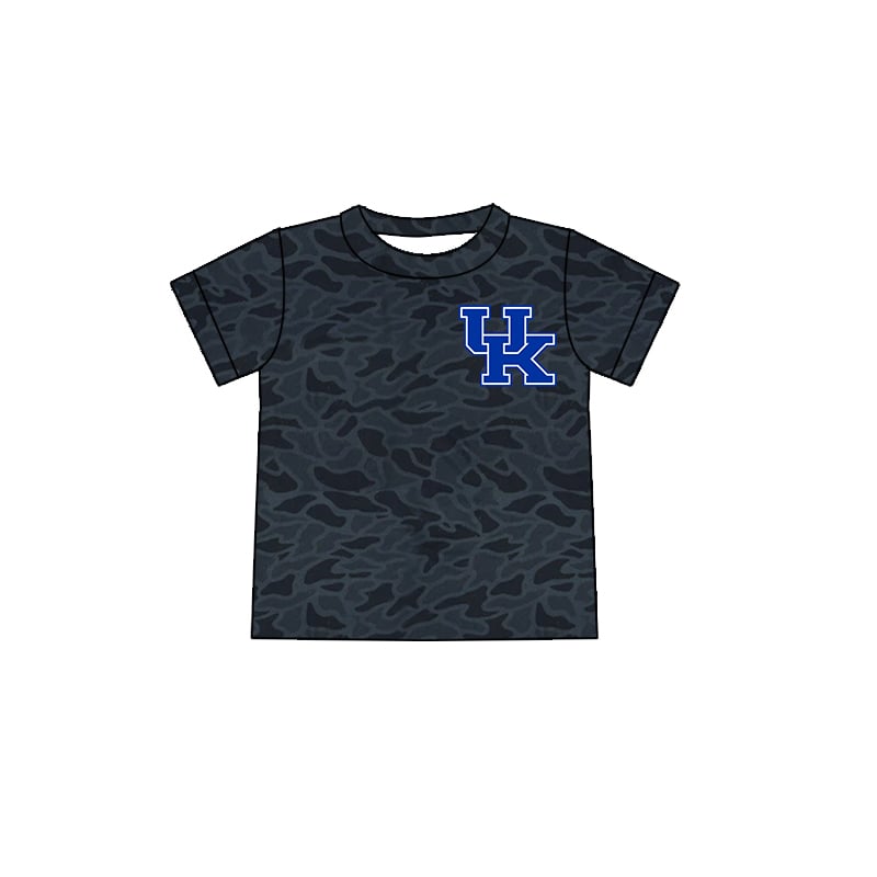Preorder (moq 5)Baby Boys UK Camo Team Button Short Sleeve Shirts Top