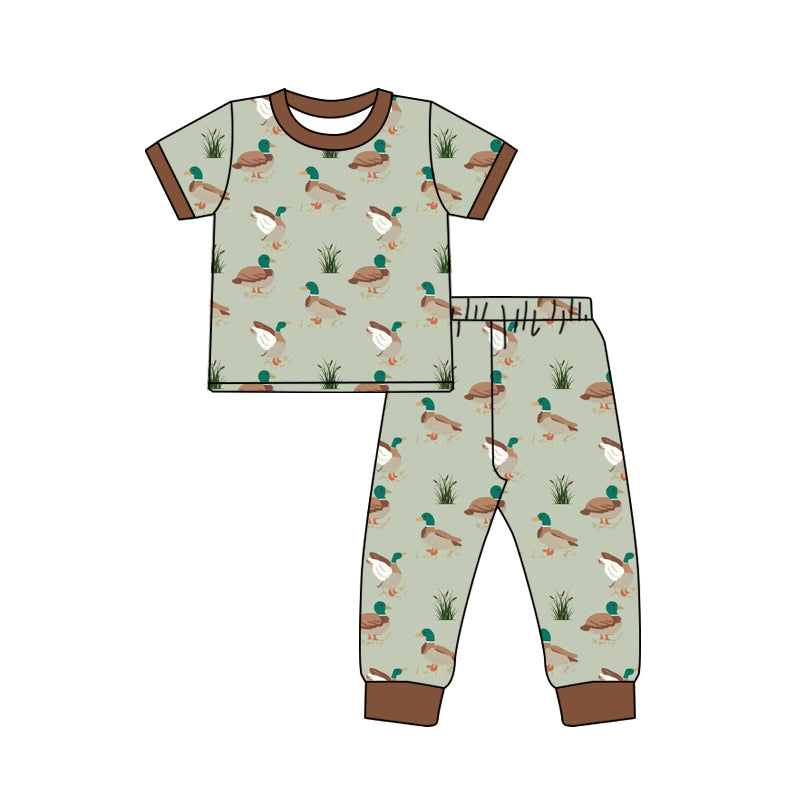 Preorder (moq 5)Baby Boys Mallard Ducks Top Pants Pajamas Clothes Sets