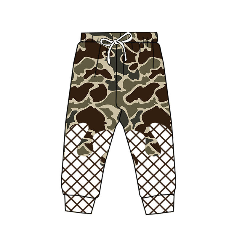 Baby Boys Dark Brown Camo Drip Western Team Jogger With Belt Preorder