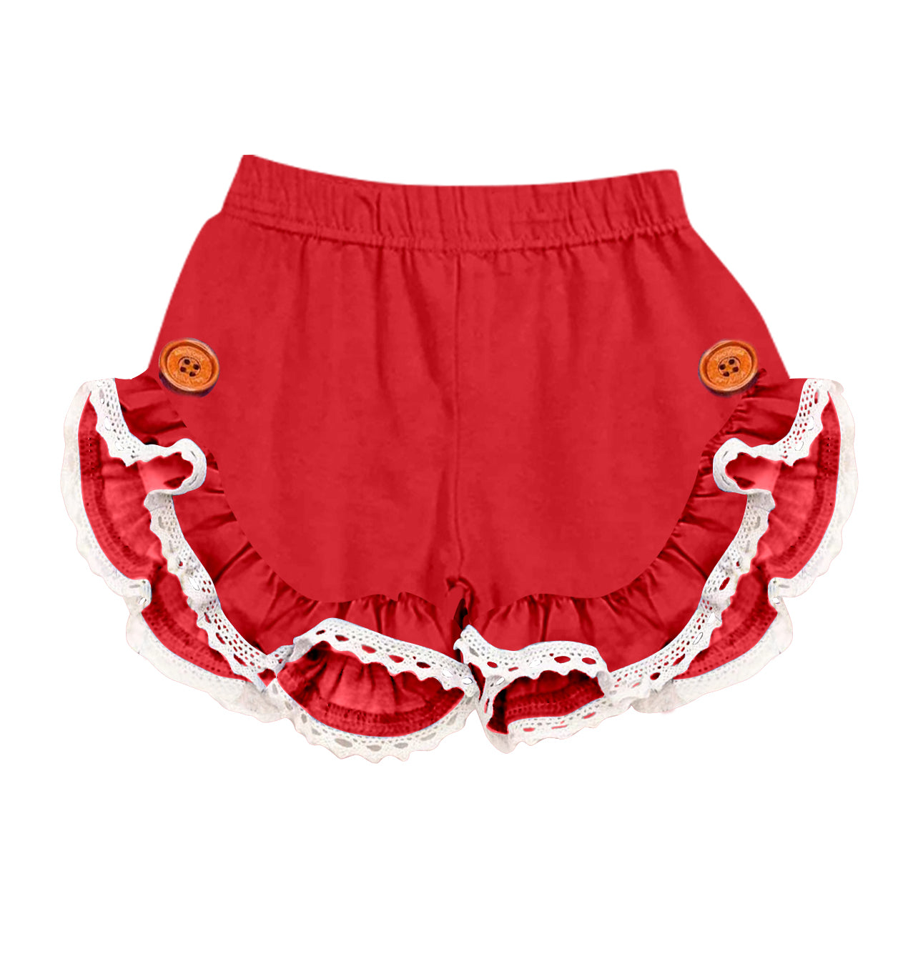 Baby Girls Red Lace Ruffle Summer Shorts preorder(moq 5)