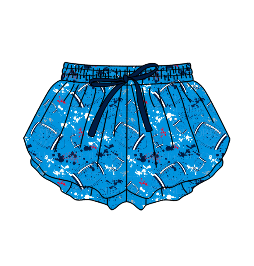 Preorder (moq 5)Baby Girls Tie-dye Footballs Print Team Butterfly Shorts Bottom