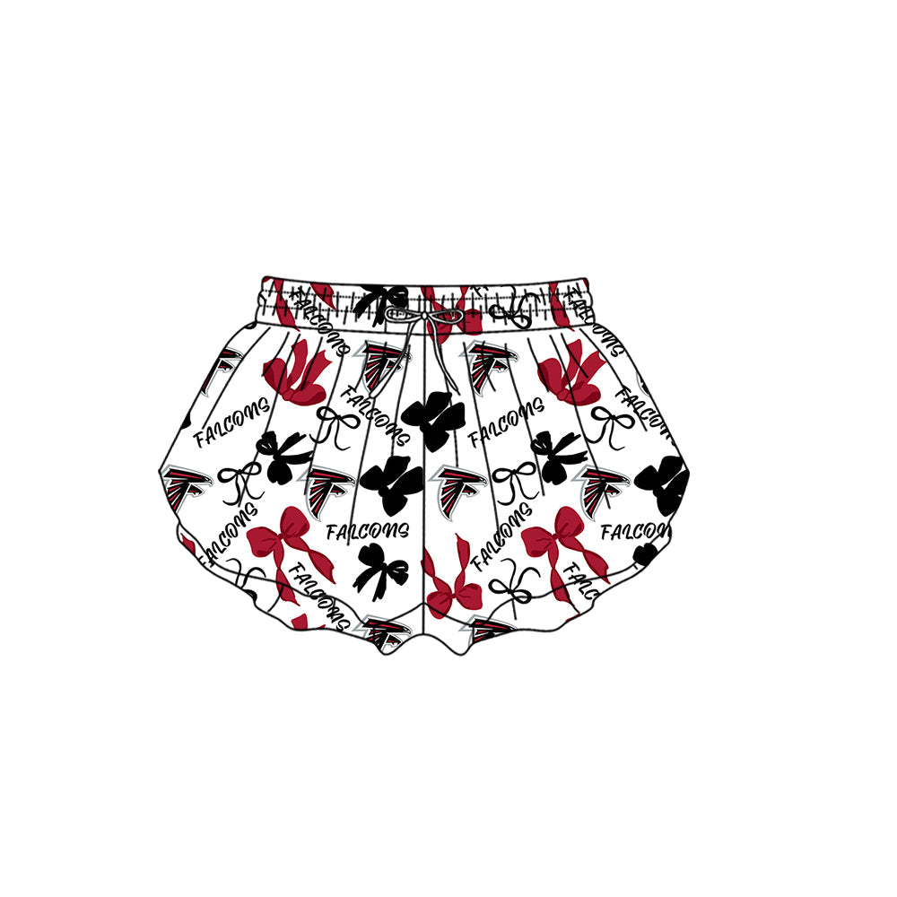 Preorder (moq 5)Baby Girls Atlanta Falcons Bows Team Ruffle Shorts Bottom