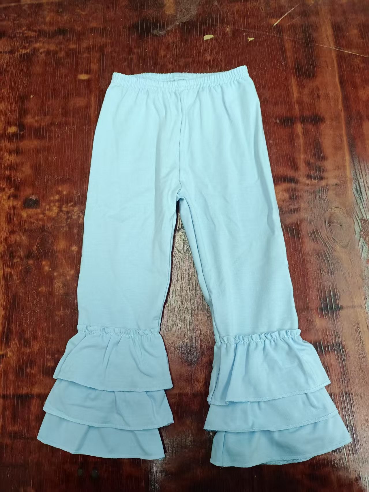 Preorder(moq 5) Baby Girls LIght Blue Ruffle Pants