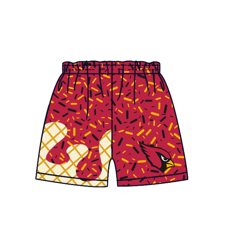 Preorder (moq 5)Baby Boys Red Drip Sprinkles Arizona Cardinals Team Shorts Bottom