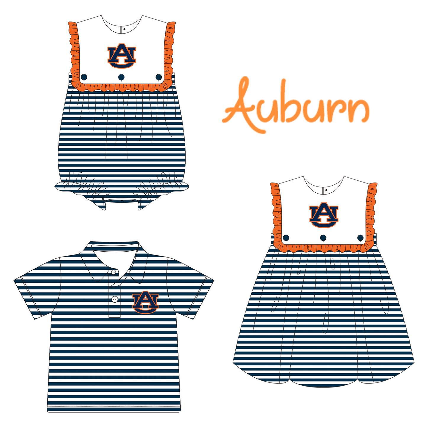 Custom moq 5 Football Item Auburn Sibling Clothes
