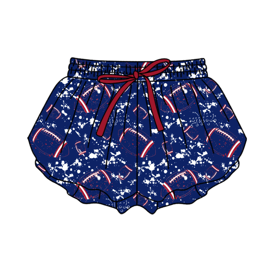 Preorder (moq 5)Baby Girls Tie-dye Footballs Print Team Butterfly Shorts Bottom