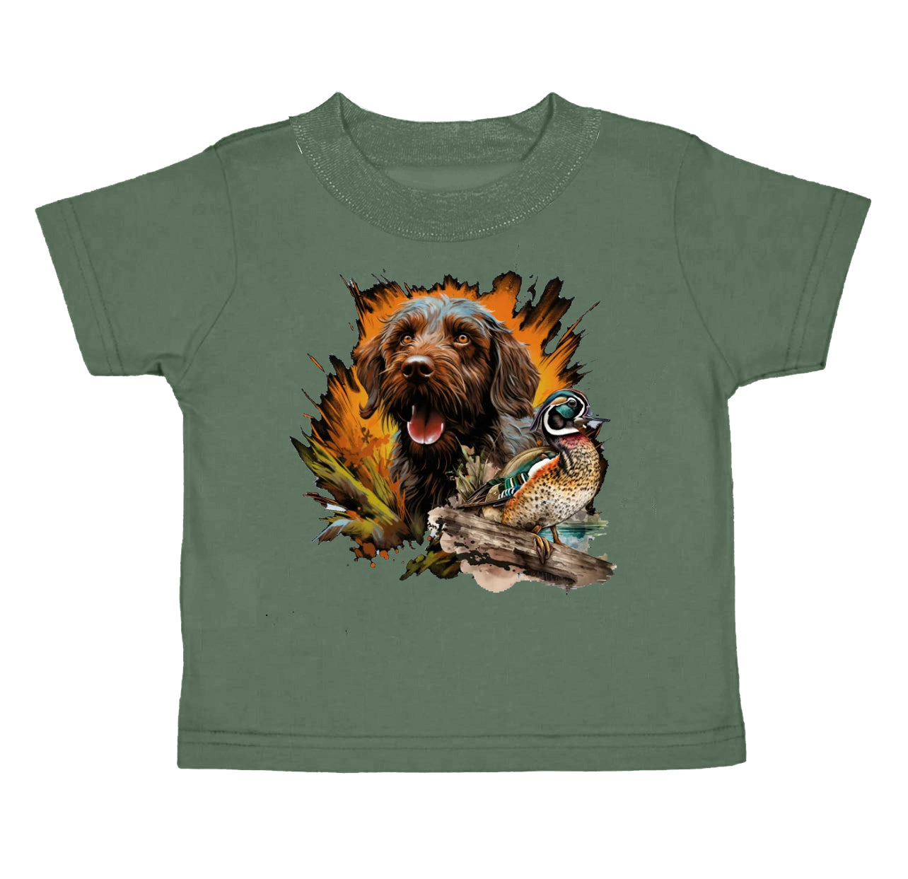 Baby Boys Dog Duck Green Short Sleeve Tee Shirts Tops preorder(moq 5)
