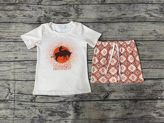Baby Boys Rodeo Short Sleeve Tee Shirts Tops Aztec Shorts Clothes Sets