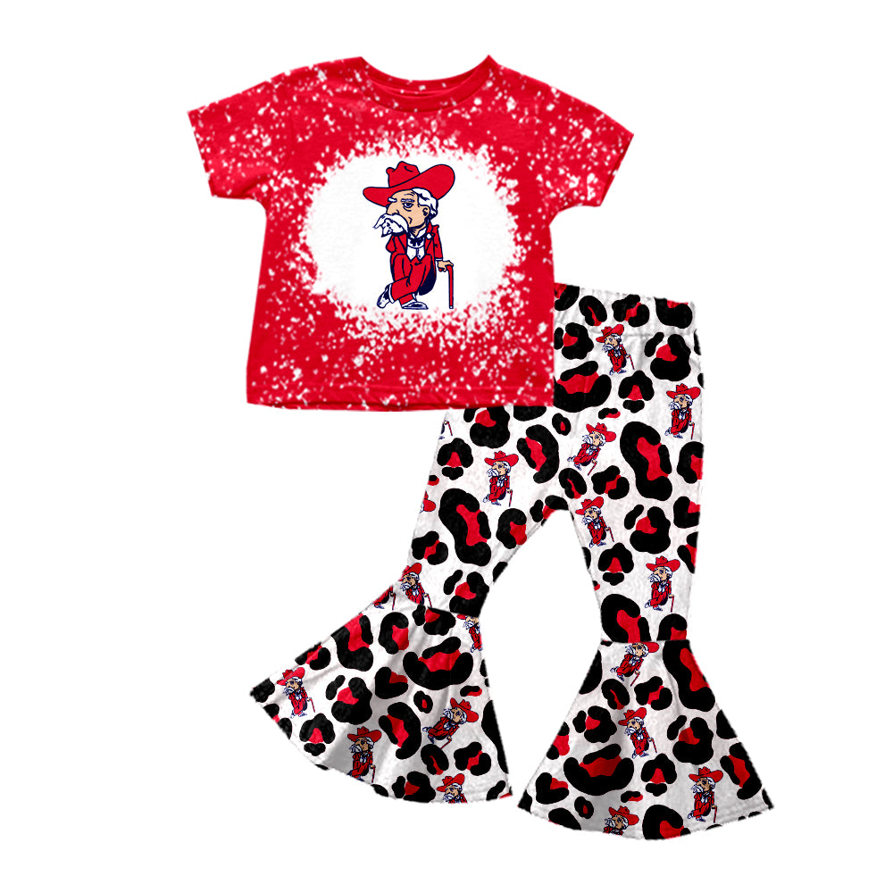 Baby Girls REBe Team Shirt Red Leopard Bell Pants Clothing Sets Preorder(moq 5)