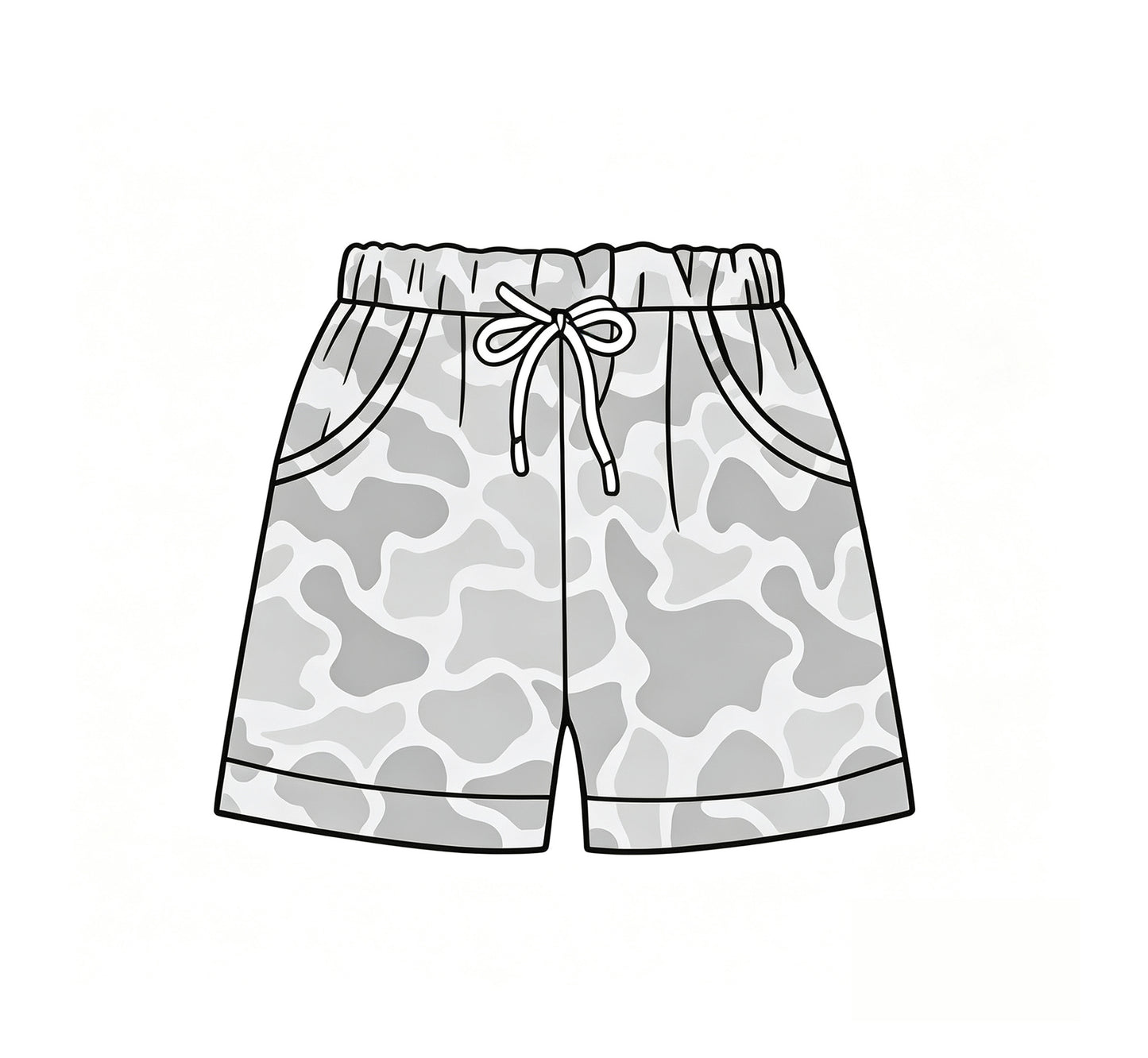 Preorder (moq 5)Baby Boys Grey Camouflage Shorts Bottoms