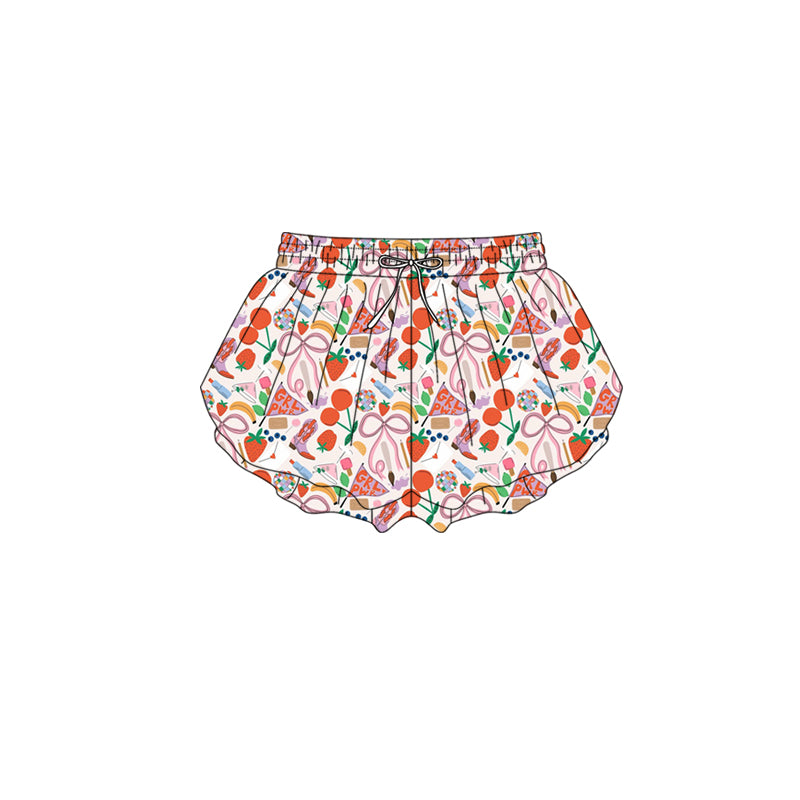 Preorder (moq 5)Baby Girls Boots Strawberry Ruffle Shorts Bottom