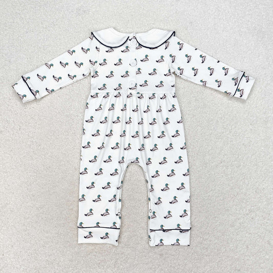 Baby Infant Boys Long Sleeve Ducks Collar Rompers
