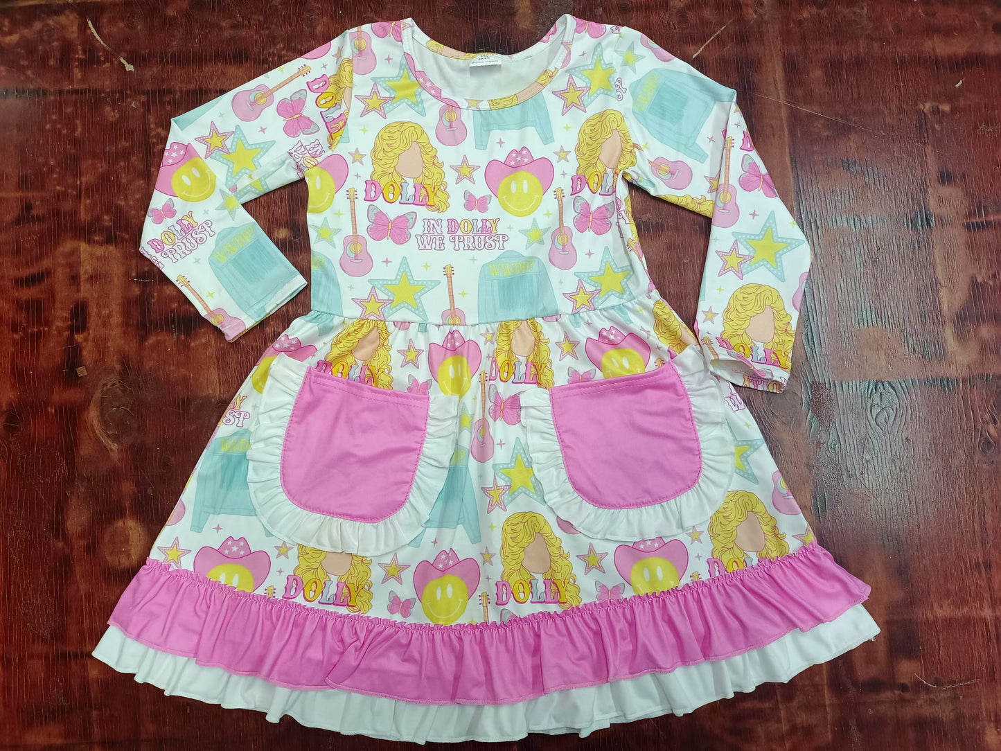 Preorder (moq 5)Baby Girls Pockets Singer Pockets Knee Length Dresses