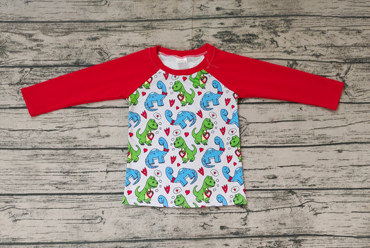 Baby Boys Valentines Long Sleeve Dinosaurs Tee Shirts Tops