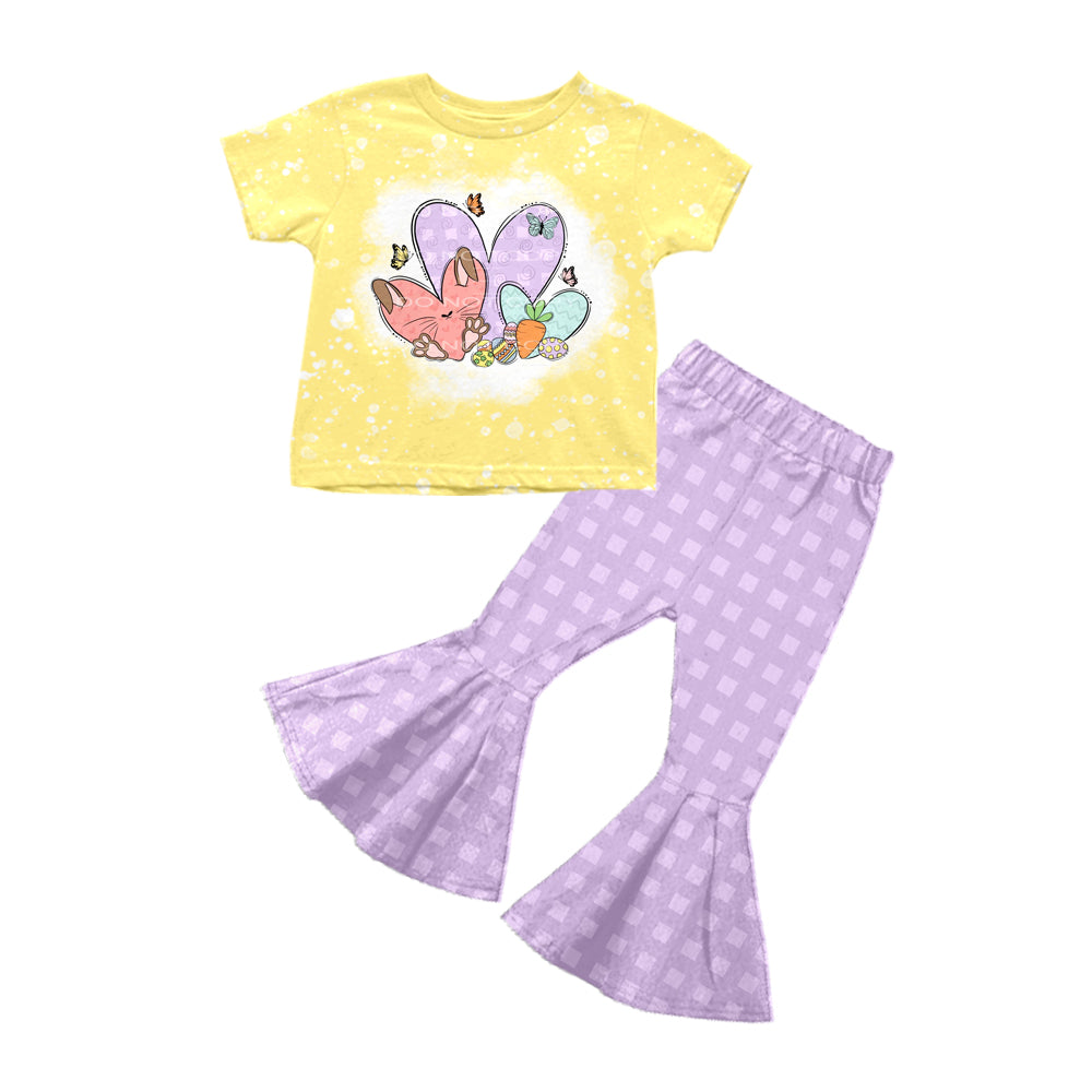Baby Girls Valentines Hearts Tee Shirt Checkered Pants Sets preorder(moq 5)