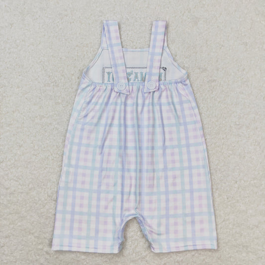 Baby Infant Mama's Boy Checkered Summer Straps Rompers