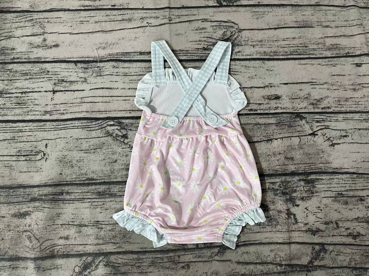 Baby Infant Girls Pink Daisy Straps Rompers