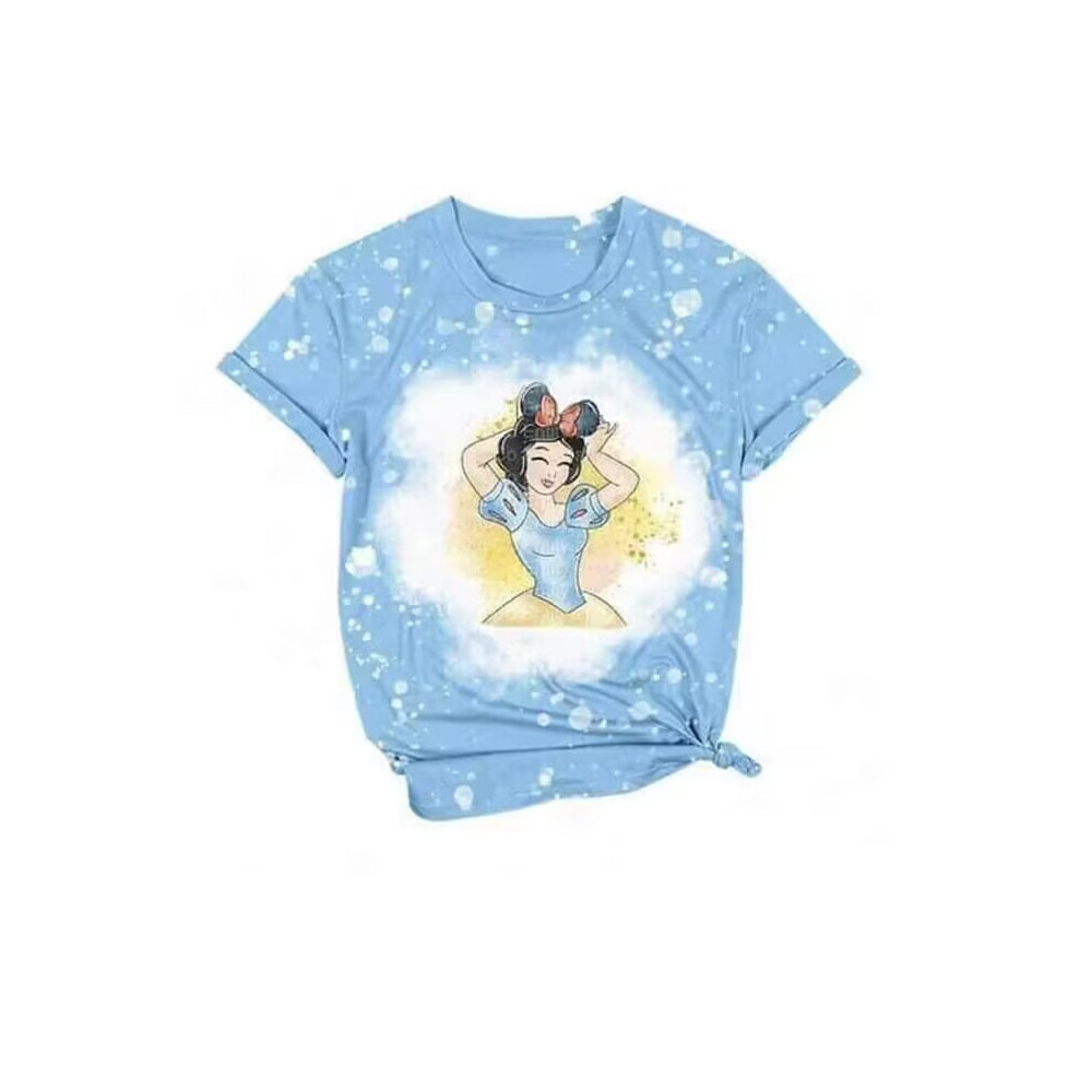 Baby Girls Short Sleeve Blue Princess Tee Shirts Tops Preorder (moq 5)