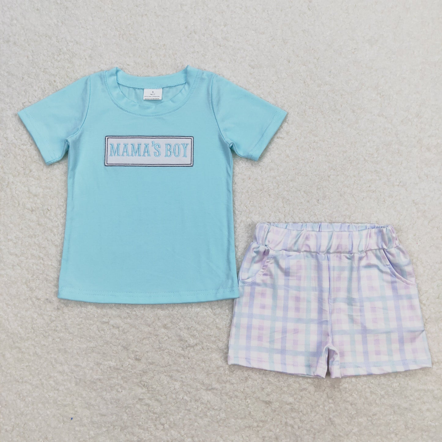 Baby Boys Mama's Boy Short Sleeve Tee Shirt Top Shorts Clothes Sets