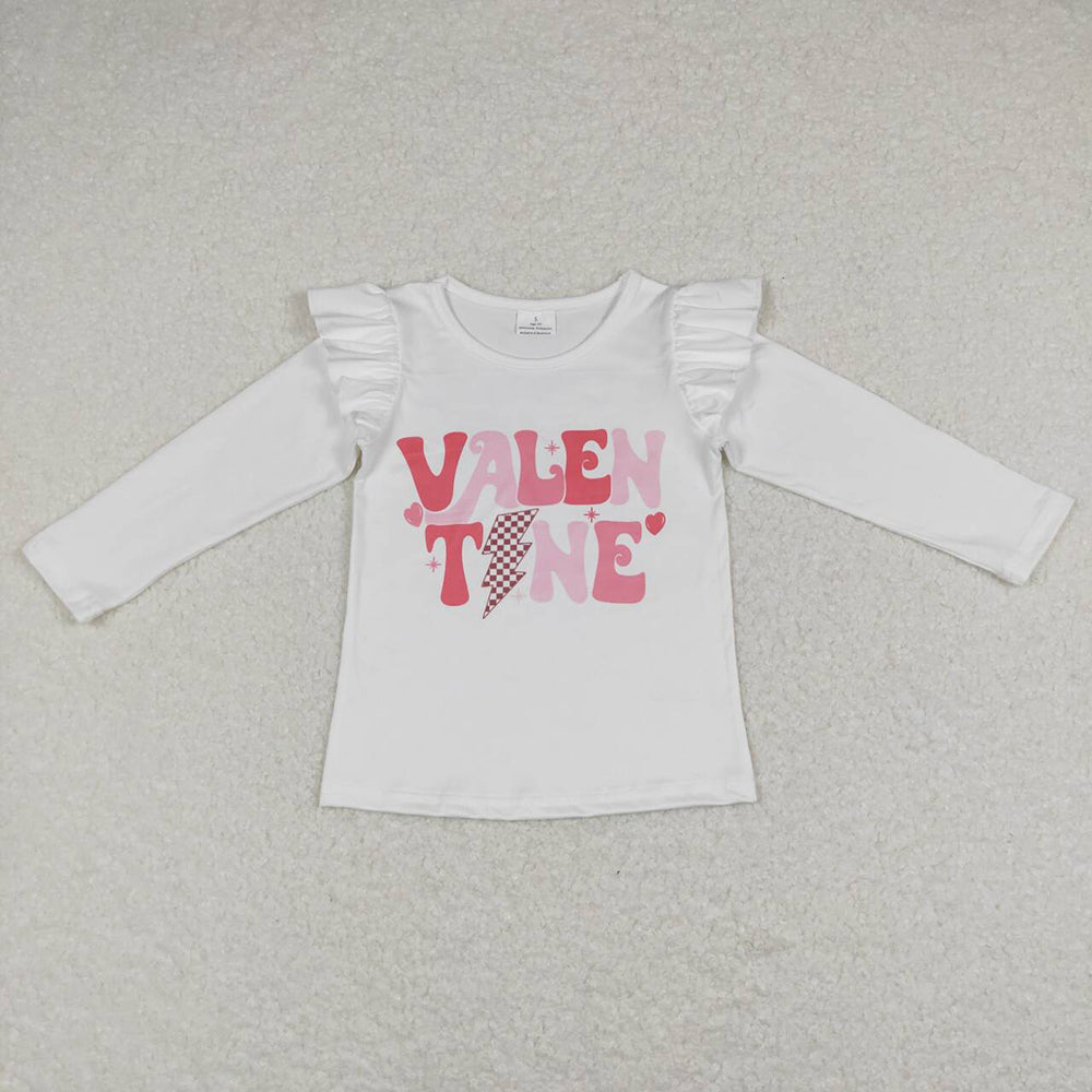Baby Girls White Valentine Long Sleeve Tee Shirts Tops
