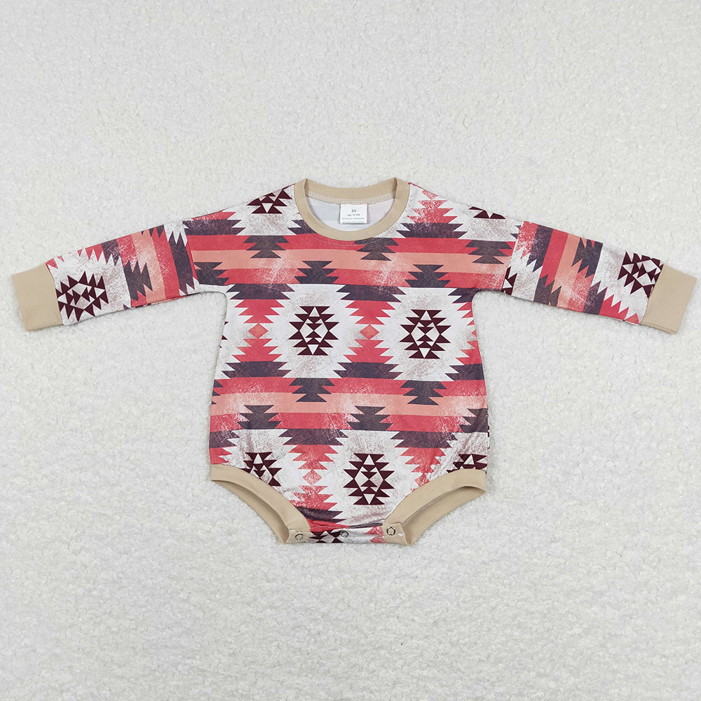 Baby Infant Boys Long Sleeve Aztec Western Rompers