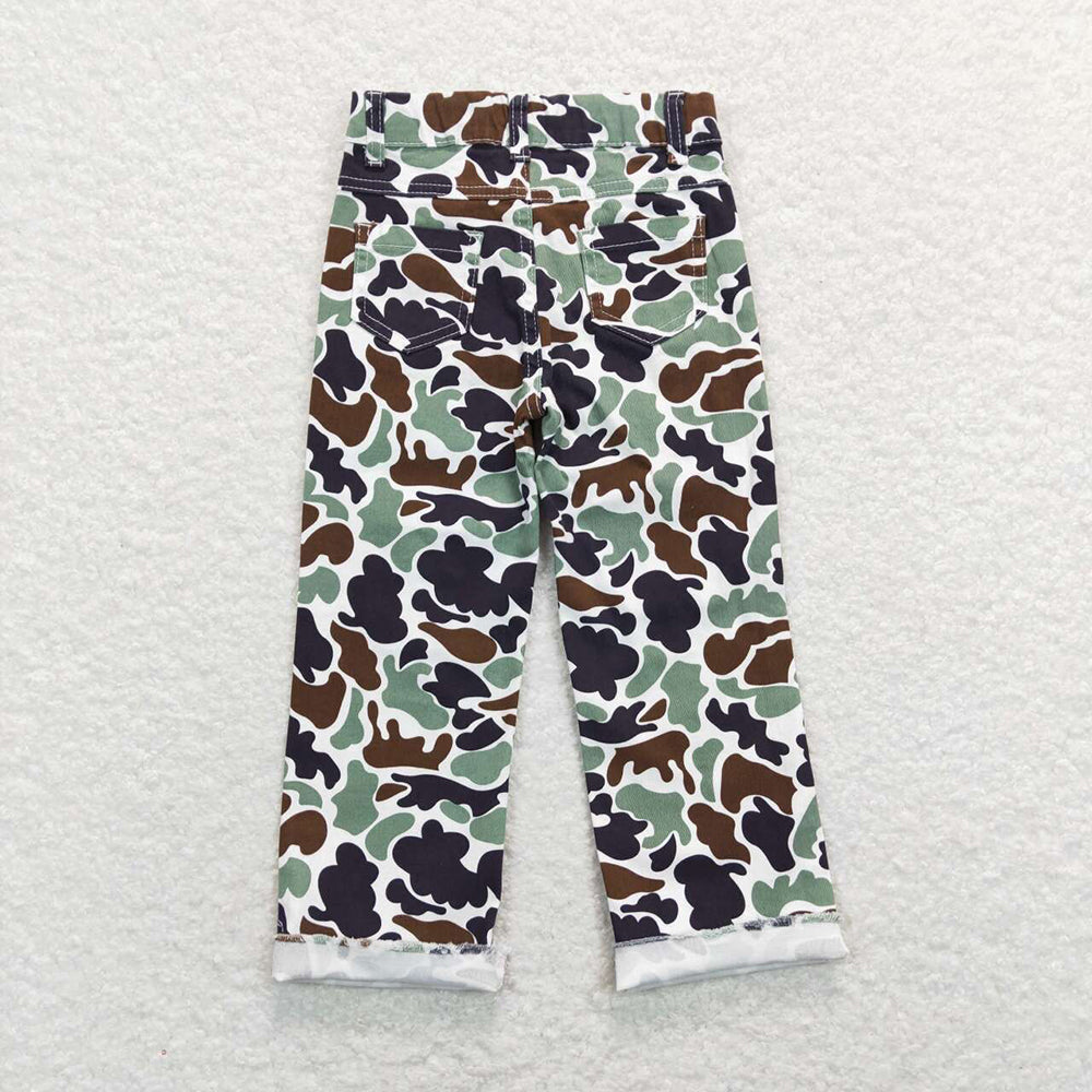 Baby Boys Green Camo Distressed Denim Pants