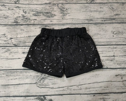 Baby Girls Black Sequin Summer Bottoms Shorts