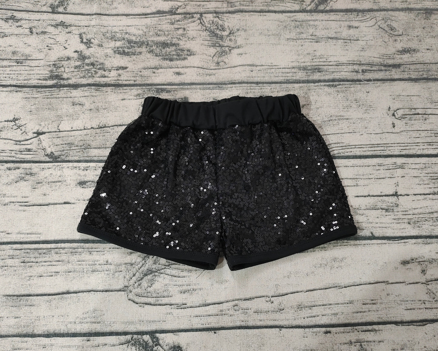 Baby Girls Black Sequin Summer Bottoms Shorts