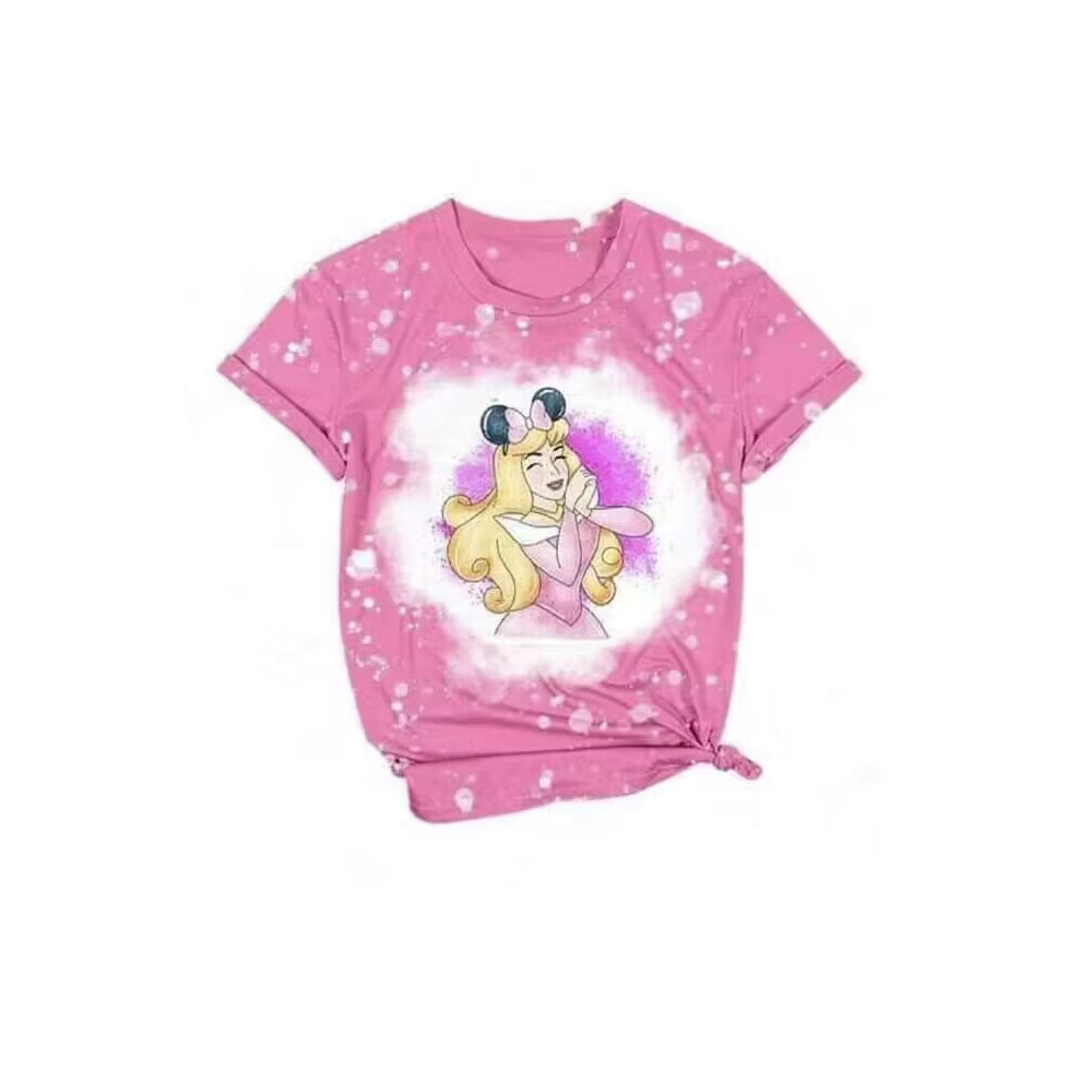 Baby Girls Short Sleeve Pink Princess Tee Shirts Tops Preorder (moq 5)