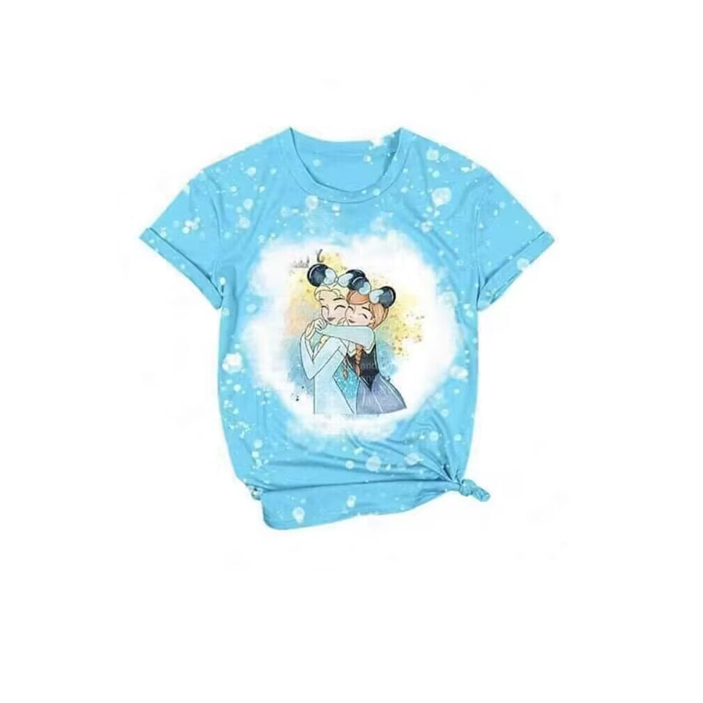 Baby Girls Short Sleeve Blue Princess Tee Shirts Tops Preorder (moq 5)